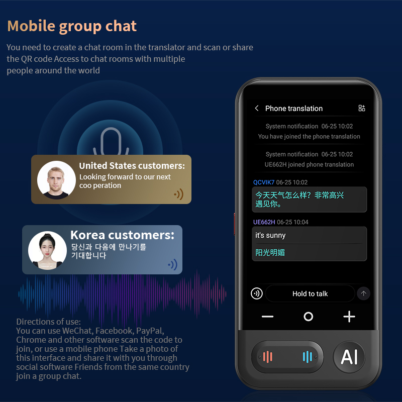 Portable Translator Device - Z16 – inteligentny tłumacz AI, 4-calowy